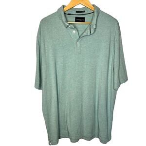 Jachs New York Men's Pima Cotton Teal Blue Quarter Button Polo‎ T-Shirt XXL